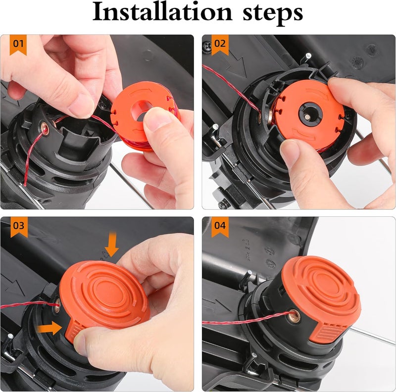 YMHB Trimmer Spool Line for Worx,12 Pack WA0010 Edger Spools Replacement for Worx, Trimmer Line Refills 0.065 inch for Worx, Suitable for Worx String Trimmers(10 Grass Trimmer Line, 2 Trimmer Cap) - Image 3